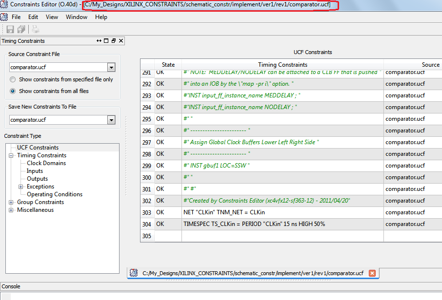 How to Use Xilinx Constraints in ActiveHDL Application Notes